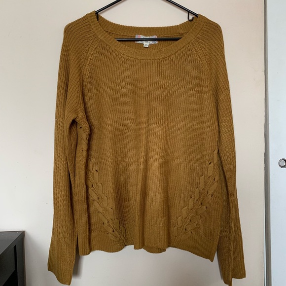 Tops - Mustard Ribbon Sweater